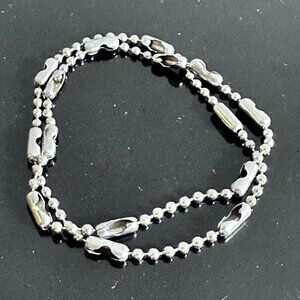 Silver Ball and Chain Bracelets Dainty Punk Rocker Goth  NWT Handmade OOAK  Gift